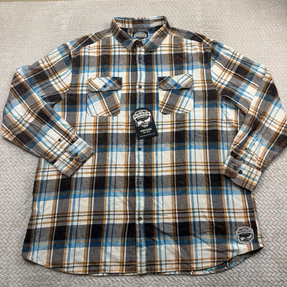 Angry Minnow Clothing Adult XXXL flannel NWT Long Sleeve Up North Cabin - Picture 4 of 14
